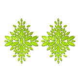 Glow Fashion Pasties Set - Neon Green Glow in the Dark Crystal Pasties for Parties and Festivals Pasties